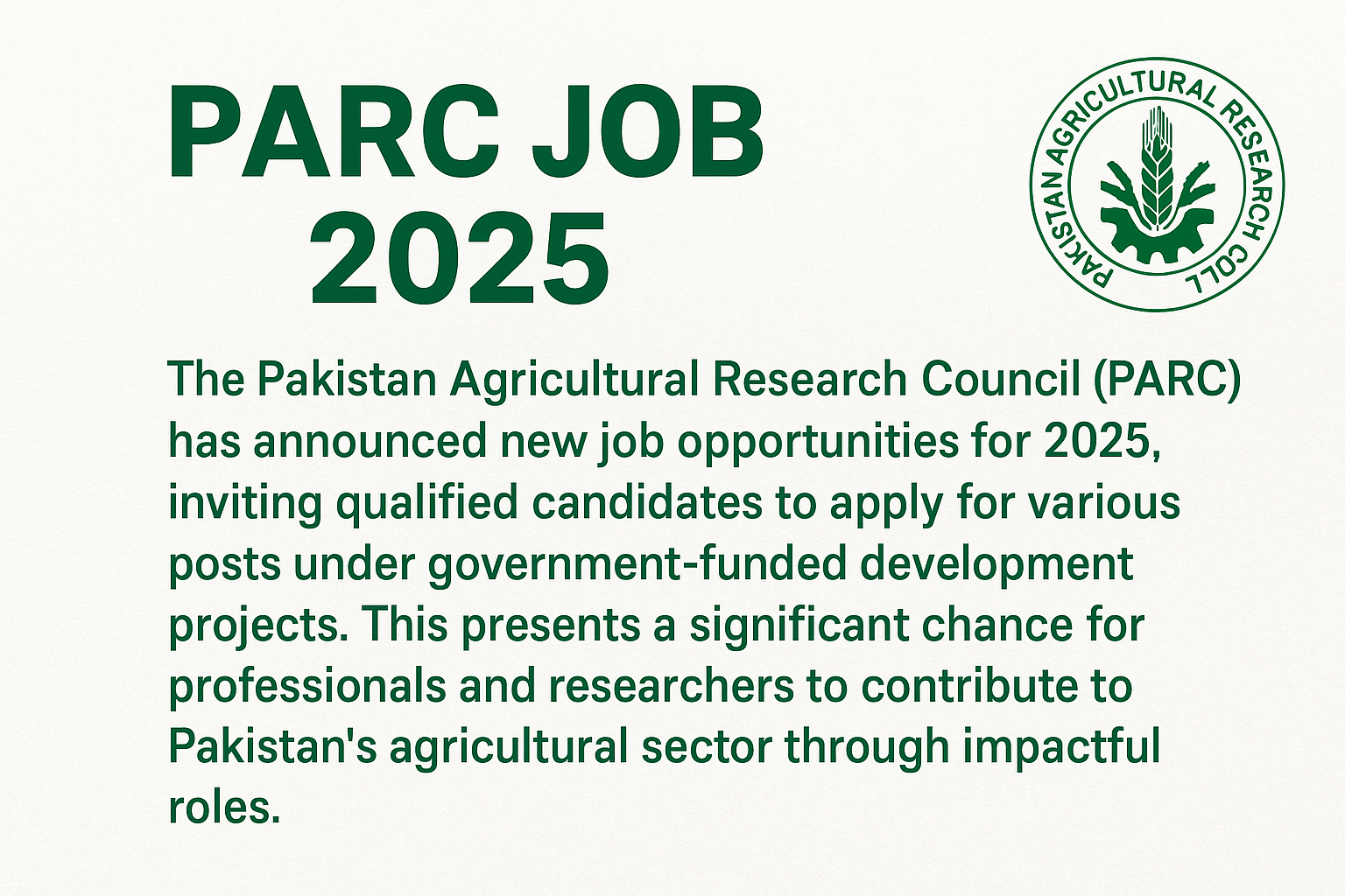 PARC Job 2025