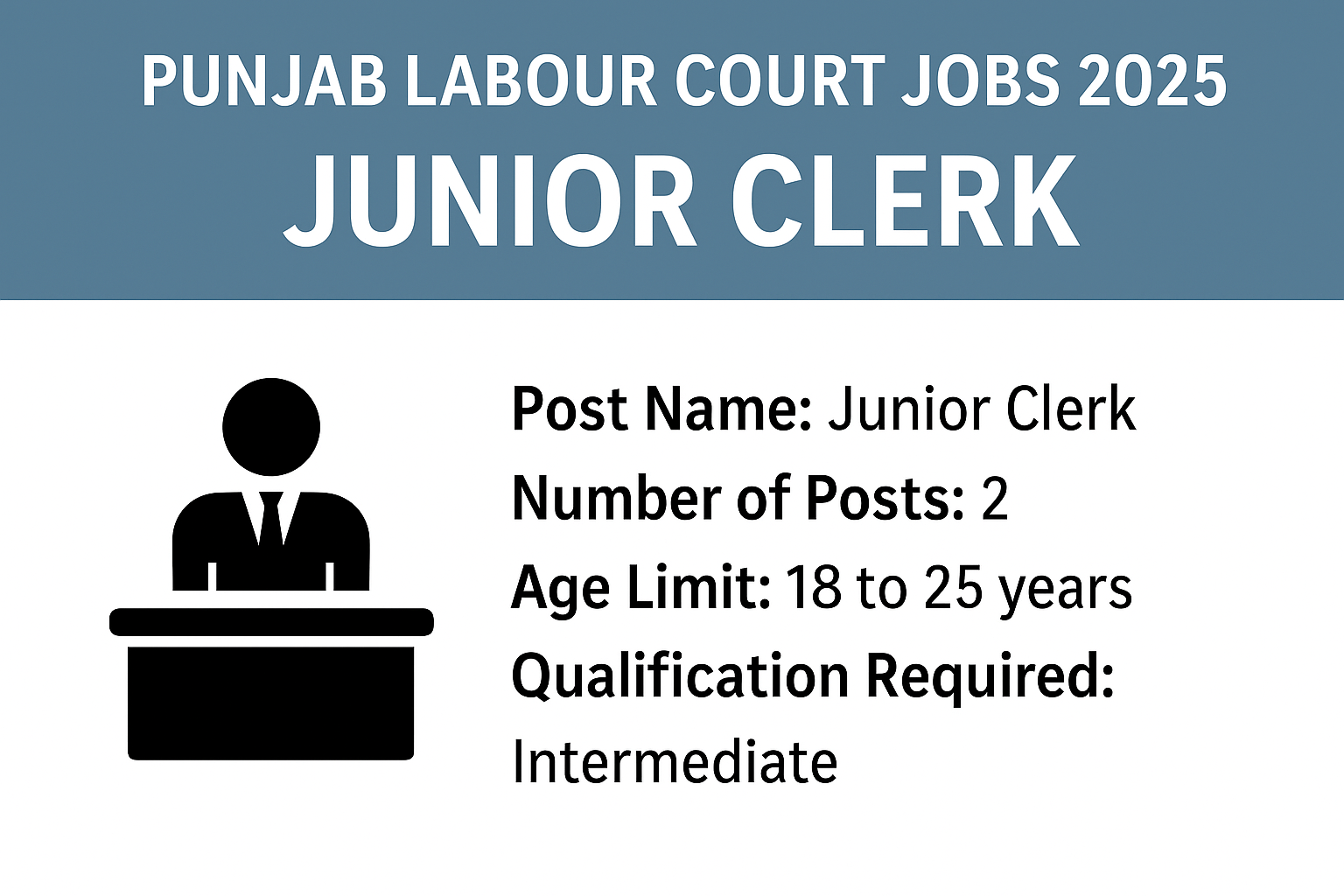 Punjab Labour Court Jobs 2025 Junior Clerk Join Now