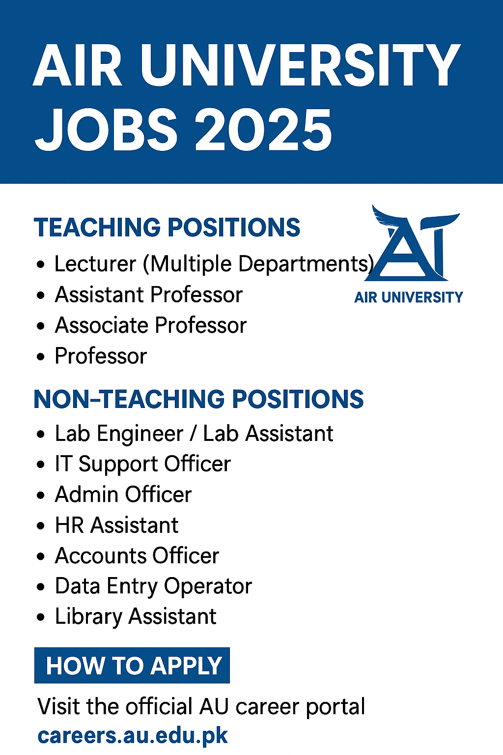 Air University Jobs 2025 Join Now